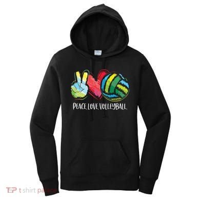 Volleyball Player Peace Love Volleyball Women's Hoodie