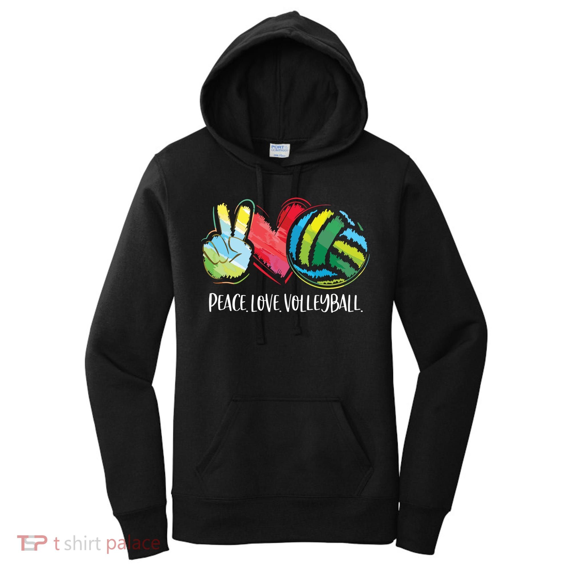 Volleyball Player Peace Love Volleyball Women's Hoodie