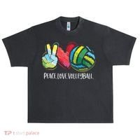 Volleyball Player Peace Love Volleyball Urban Oversized Heavyweight T-Shirt thumb 0