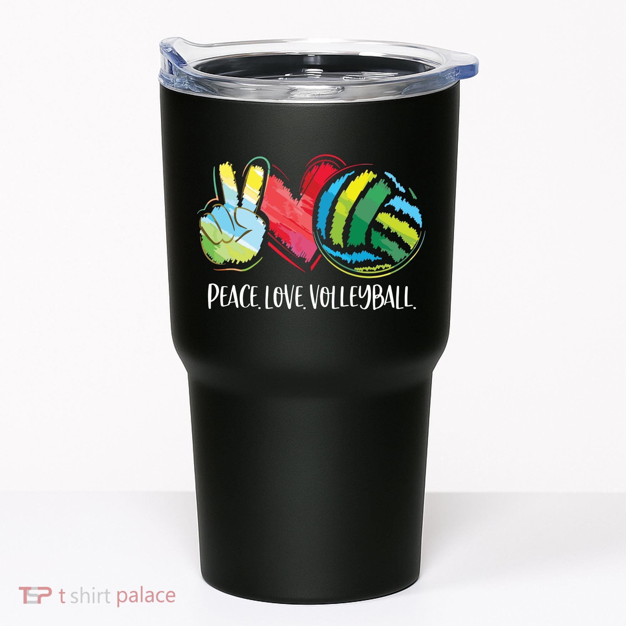 Volleyball Player Peace Love Volleyball Tumbler