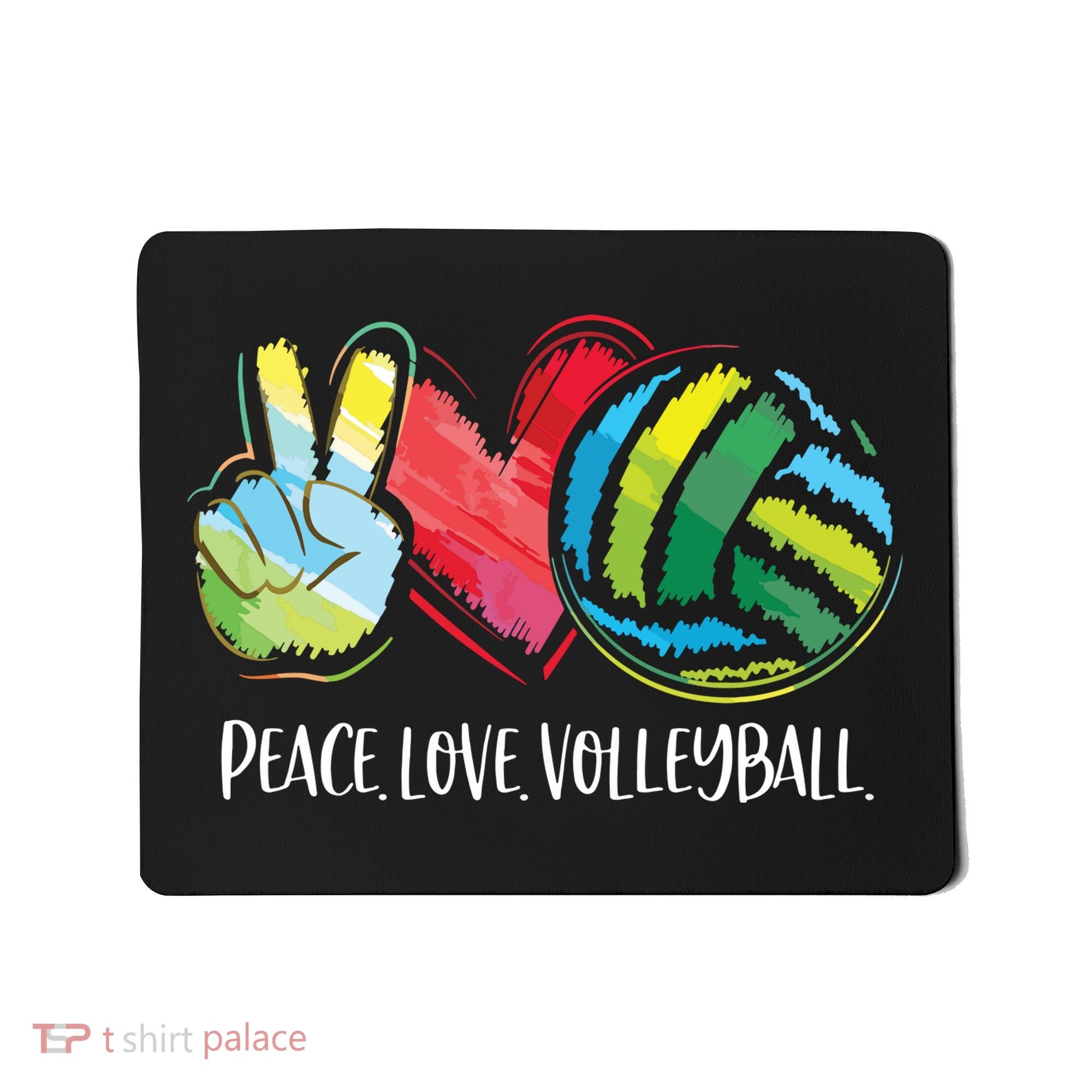 Volleyball Player Peace Love Volleyball Mousepad