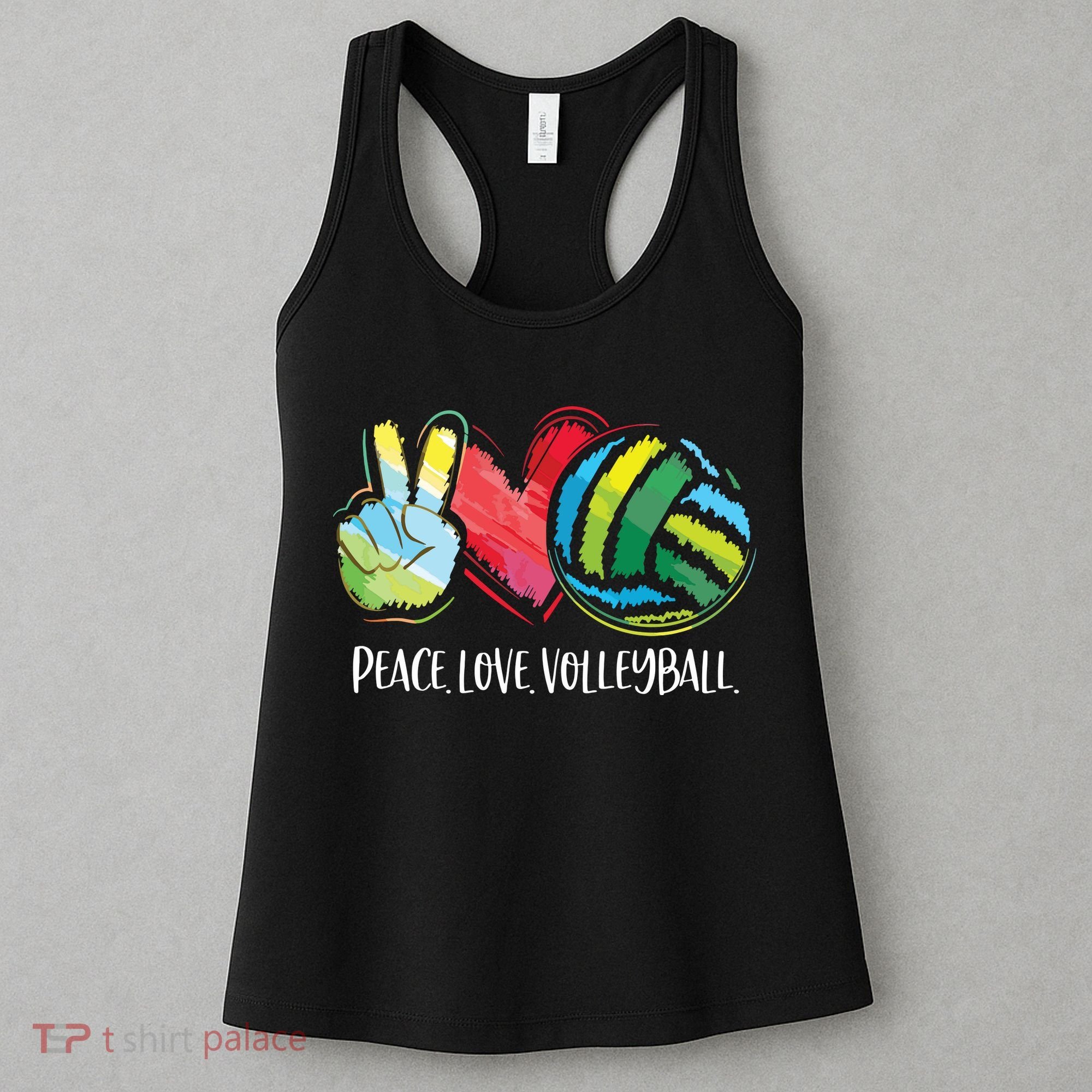 Volleyball Player Peace Love Volleyball Women's Tank Top