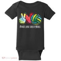Volleyball Player Peace Love Volleyball Baby Bodysuit thumb 0