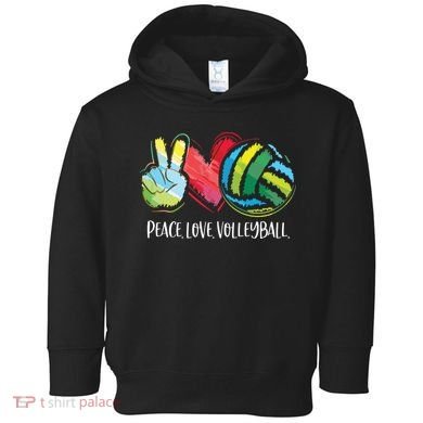 Volleyball Player Peace Love Volleyball Toddler Hoodie