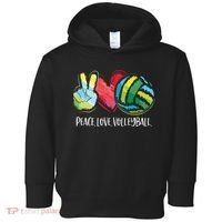 Volleyball Player Peace Love Volleyball Toddler Hoodie thumb 0