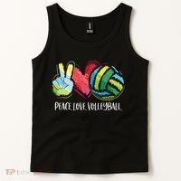 Volleyball Player Peace Love Volleyball Tank Top thumb 2