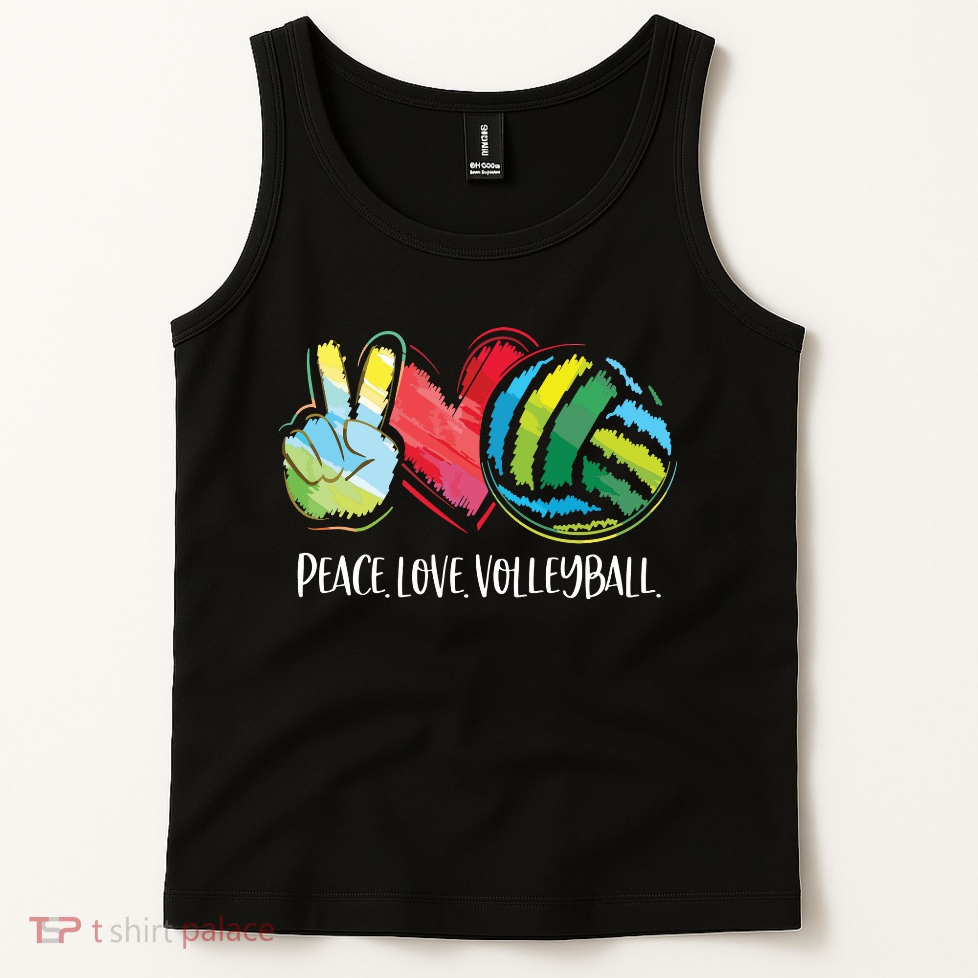 Volleyball Player Peace Love Volleyball Tank Top