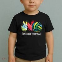 Volleyball Player Peace Love Volleyball Toddler T-Shirt thumb 2