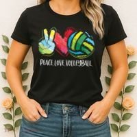 Volleyball Player Peace Love Volleyball Women's T-Shirt thumb 2