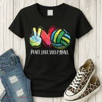Volleyball Player Peace Love Volleyball Women's T-Shirt thumb 3