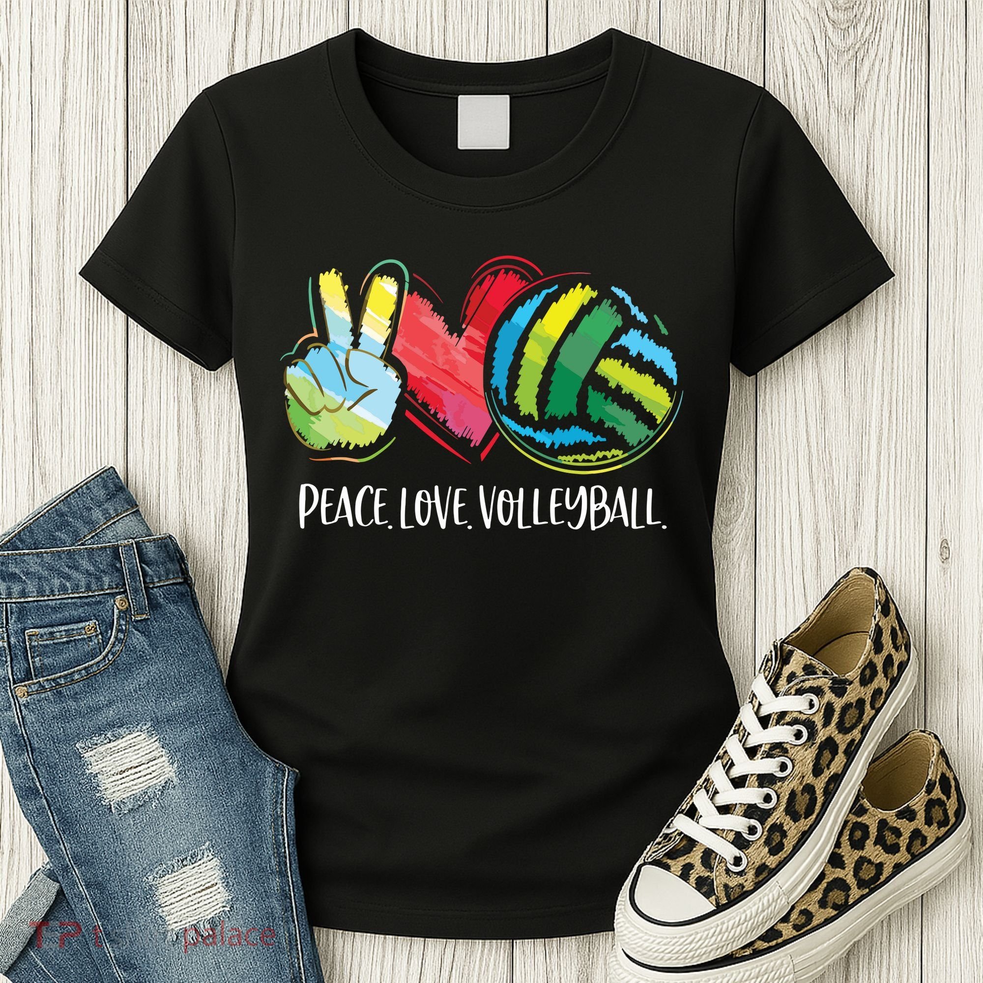Volleyball Player Peace Love Volleyball Women's T-Shirt
