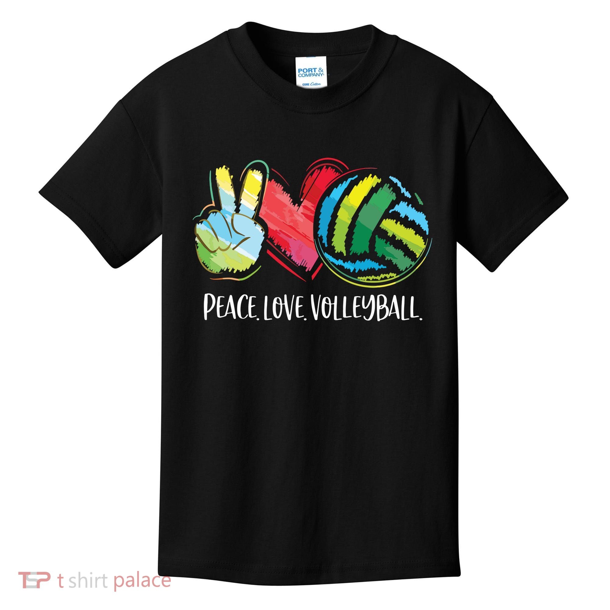Volleyball Player Peace Love Volleyball Kids T-Shirt