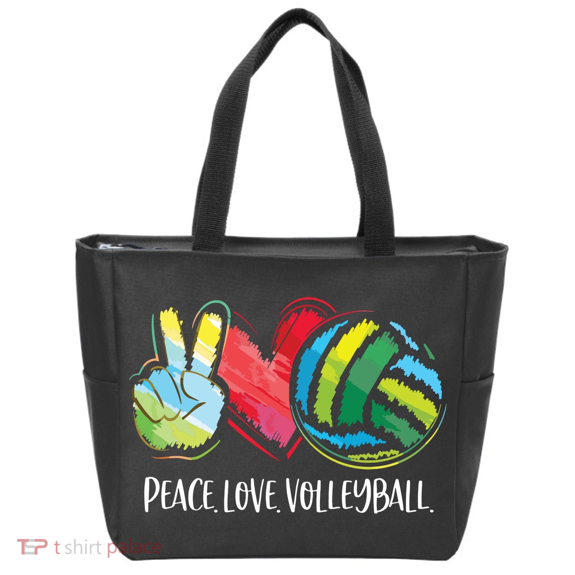 Volleyball Player Peace Love Volleyball Tote Bag