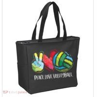 Volleyball Player Peace Love Volleyball Tote Bag thumb 2