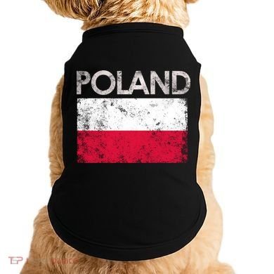 Vintage Poland Polish Flag Pride Gift Doggie Tank