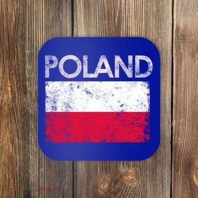 Vintage Poland Polish Flag Pride Gift Coaster