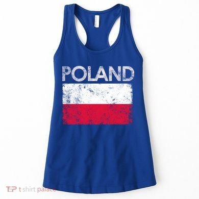 Vintage Poland Polish Flag Pride Gift Women's Tank Top