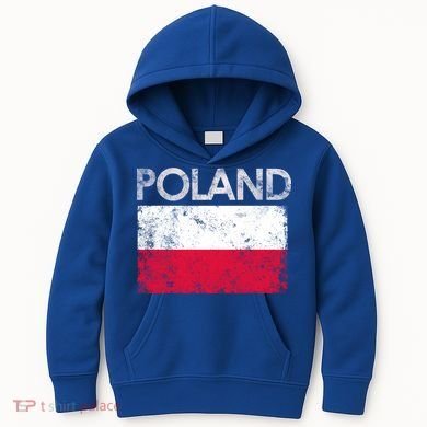 Vintage Poland Polish Flag Pride Gift Kids Hoodie