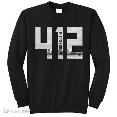 Vintage Pittsburgh Pennsylvania 412 Area Code Skyline Sweatshirt