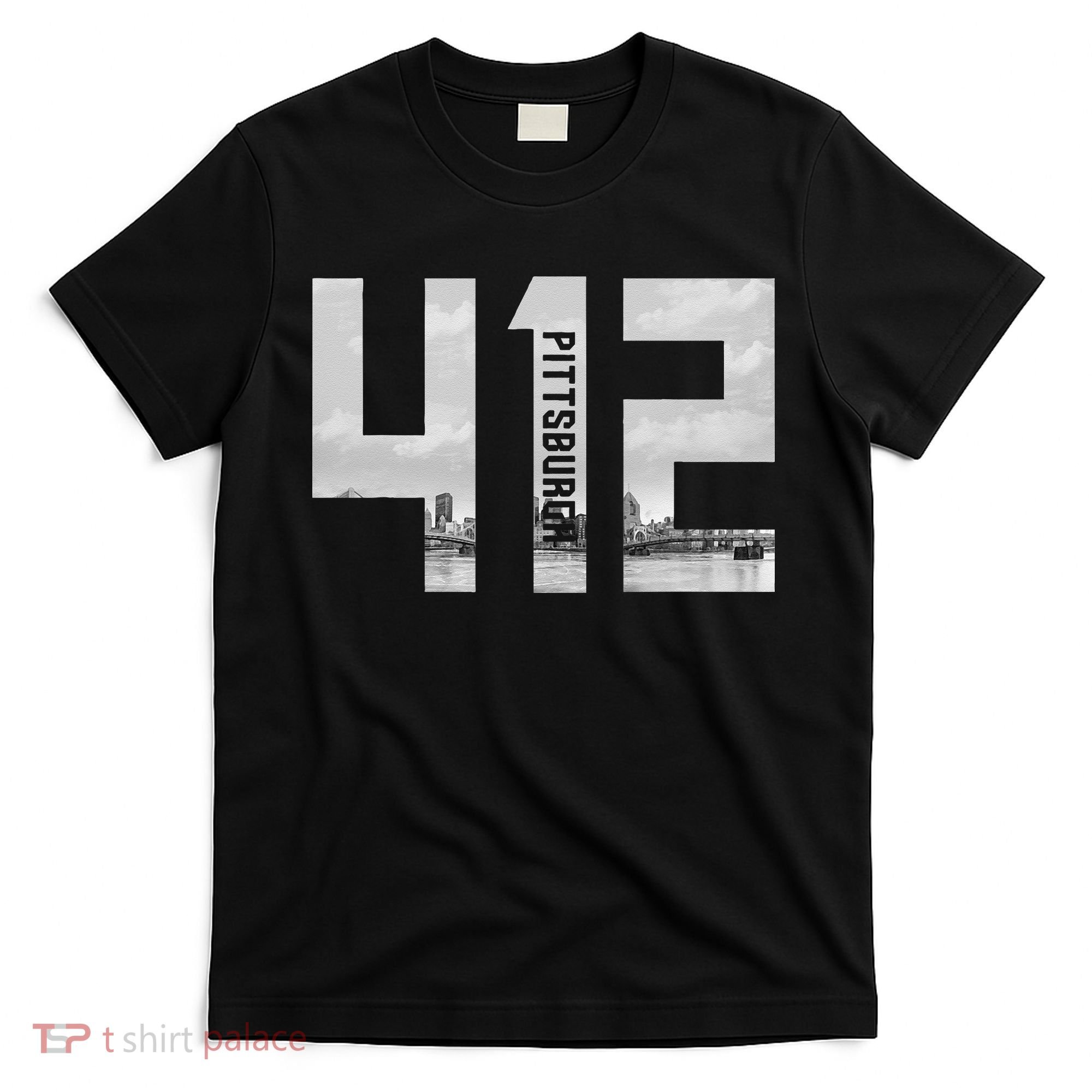 Vintage Pittsburgh Pennsylvania 412 Area Code Skyline T-Shirt