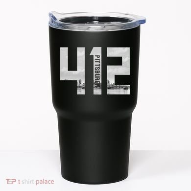 Vintage Pittsburgh Pennsylvania 412 Area Code Skyline Tumbler