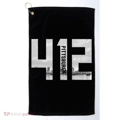 Vintage Pittsburgh Pennsylvania 412 Area Code Skyline Golf Towel