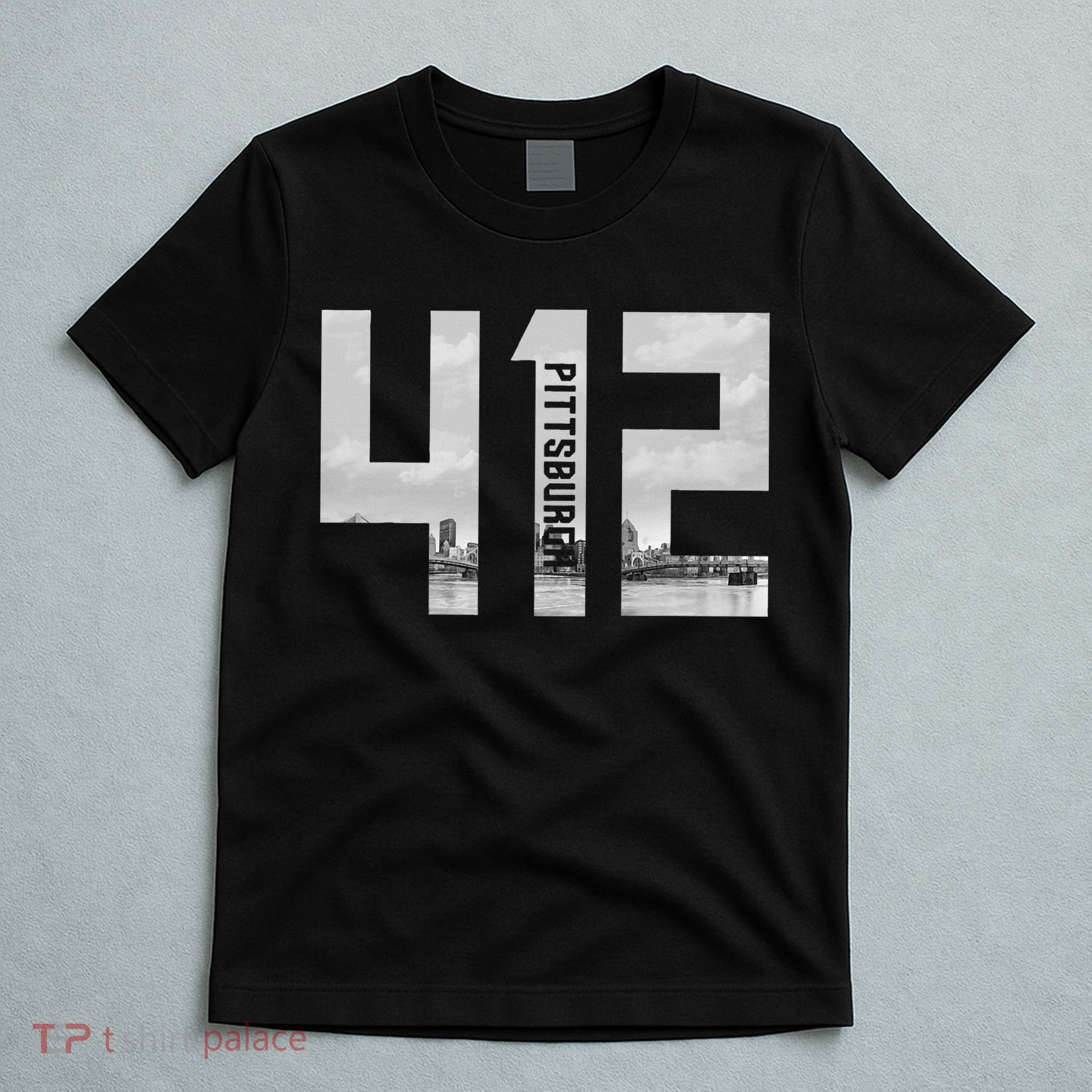 Vintage Pittsburgh Pennsylvania 412 Area Code Skyline T-Shirt