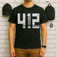 Vintage Pittsburgh Pennsylvania 412 Area Code Skyline T-Shirt thumb 6