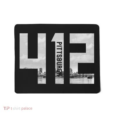 Vintage Pittsburgh Pennsylvania 412 Area Code Skyline Mousepad