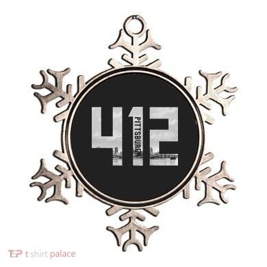 Vintage Pittsburgh Pennsylvania 412 Area Code Skyline Ornament