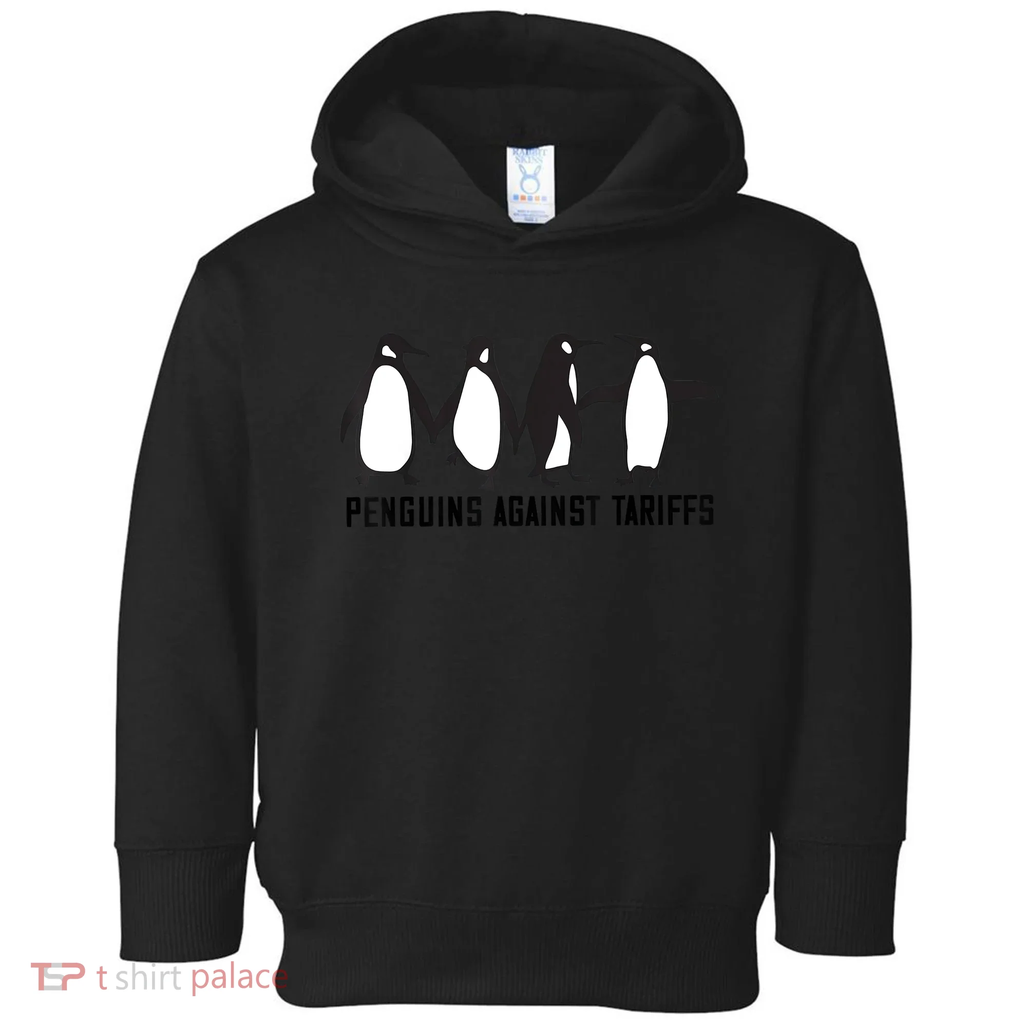 Vintage Penguins Protest Against Funny Penguins Tariffs  Toddler Hoodie