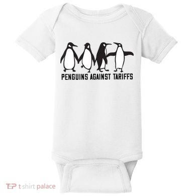 Vintage Penguins Protest Against Funny Penguins Tariffs  Baby Bodysuit