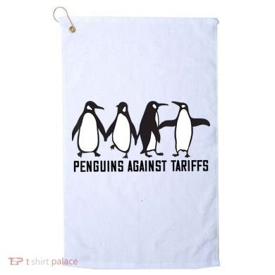 Vintage Penguins Protest Against Funny Penguins Tariffs  Golf Towel