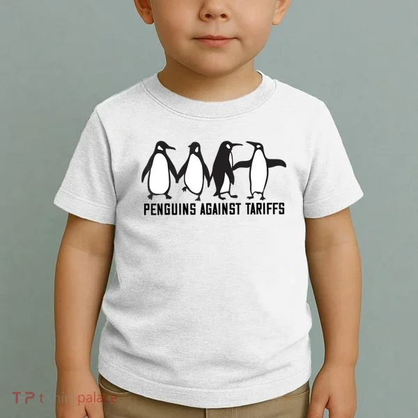 Vintage Penguins Protest Against Funny Penguins Tariffs  Toddler T-Shirt