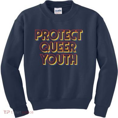 Vintage Protect Queer Rainbow LGBT Rights Pride Kids Sweatshirt
