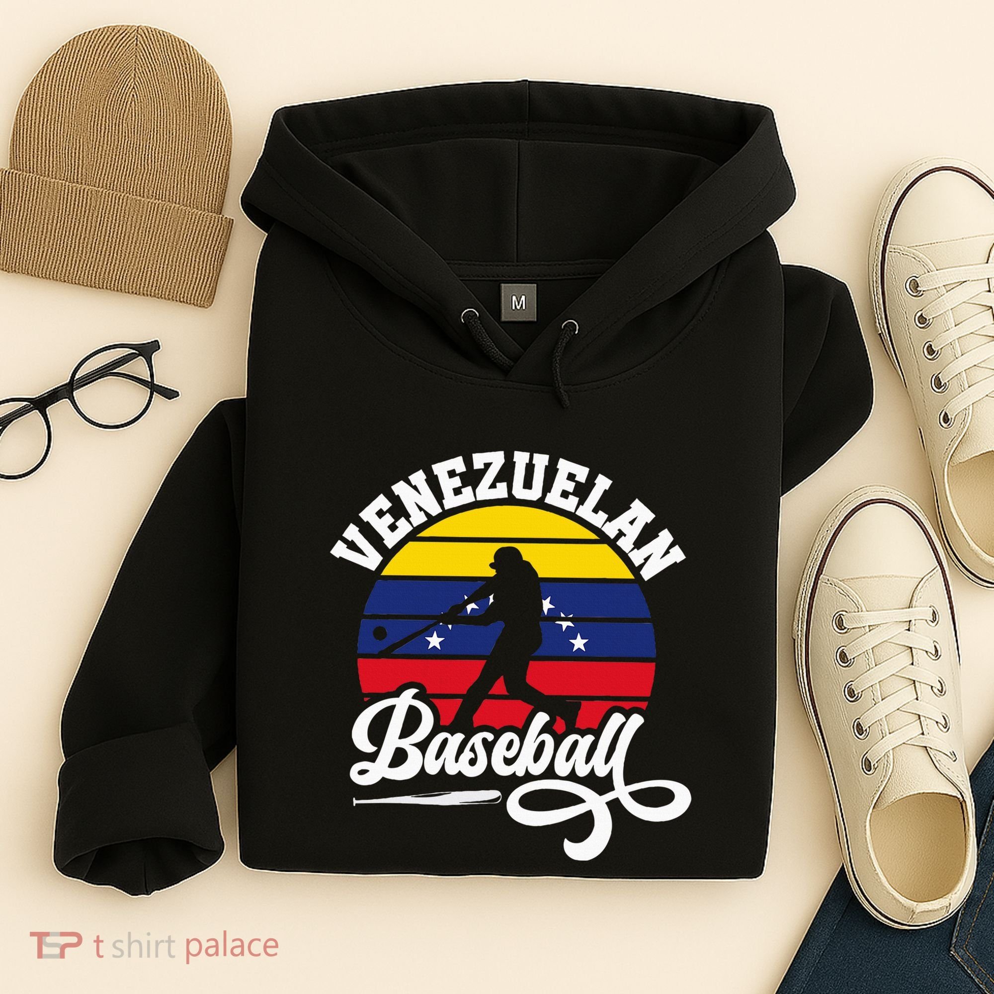 Venezuela Pride Roots Baseball Player Retro Softball Hoodie