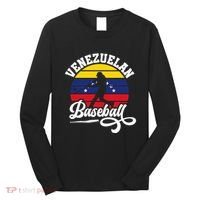 Venezuela Pride Roots Baseball Player Retro Softball Long Sleeve Shirt thumb 0