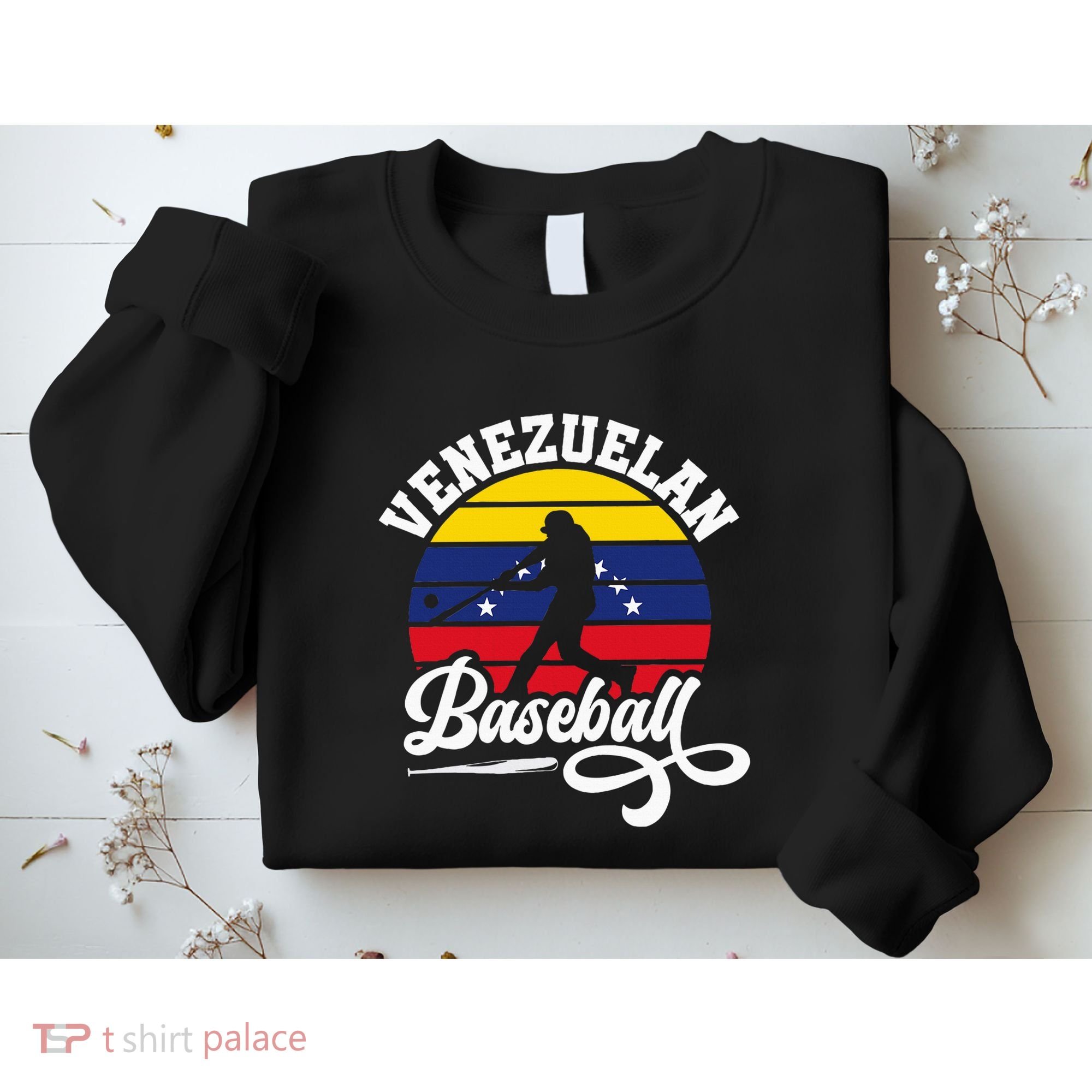 Venezuela Pride Roots Baseball Player Retro Softball Sweatshirt