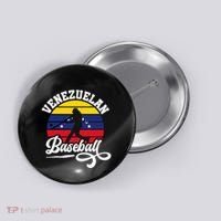 Venezuela Pride Roots Baseball Player Retro Softball Button thumb 0