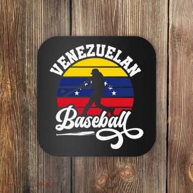 Venezuela Pride Roots Baseball Player Retro Softball Coaster