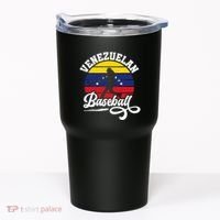 Venezuela Pride Roots Baseball Player Retro Softball Tumbler thumb 0