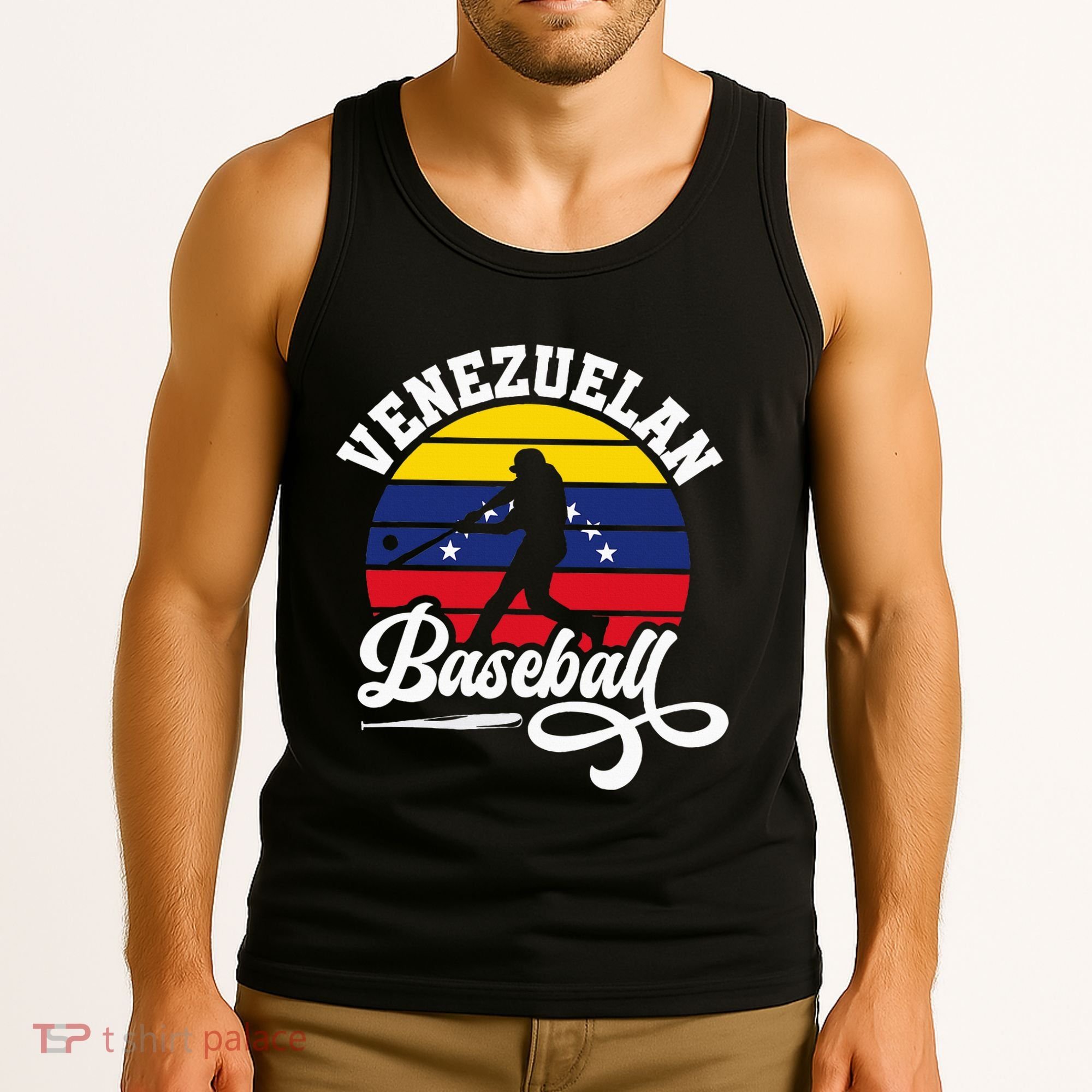Venezuela Pride Roots Baseball Player Retro Softball Tank Top
