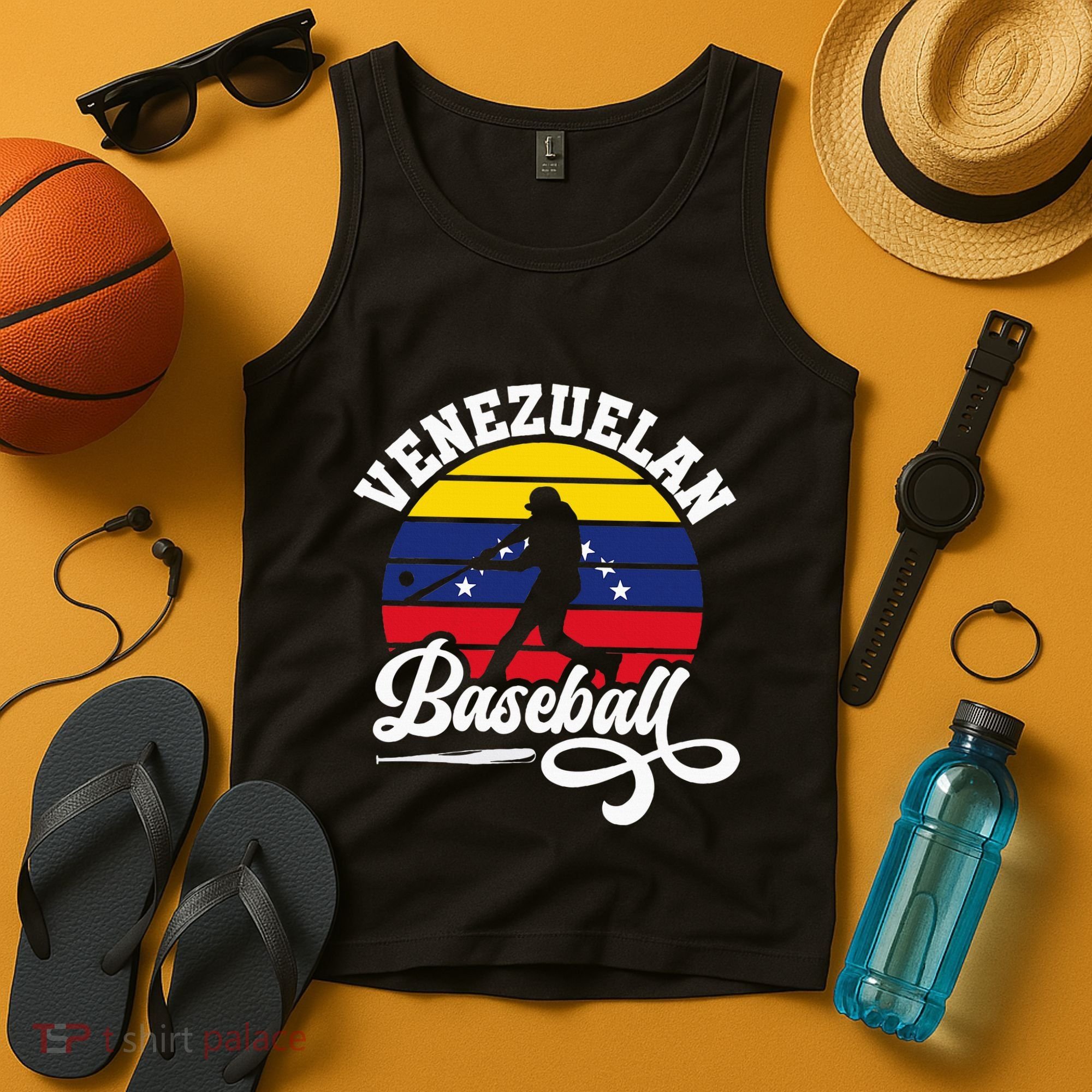 Venezuela Pride Roots Baseball Player Retro Softball Tank Top