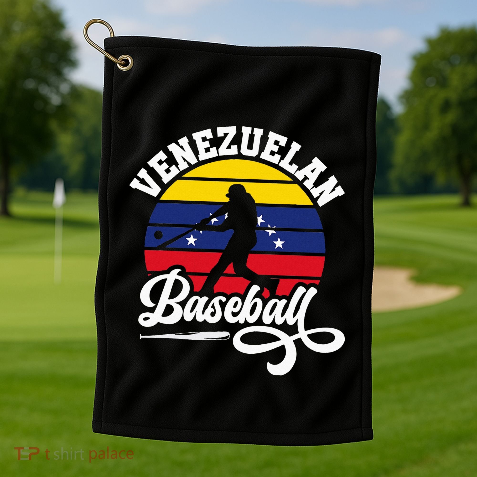 Venezuela Pride Roots Baseball Player Retro Softball Golf Towel