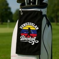 Venezuela Pride Roots Baseball Player Retro Softball Golf Towel thumb 2
