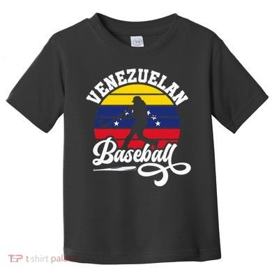 Venezuela Pride Roots Baseball Player Retro Softball Toddler T-Shirt
