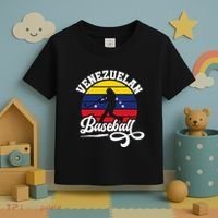 Venezuela Pride Roots Baseball Player Retro Softball Toddler T-Shirt thumb 3