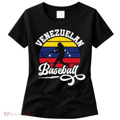 Venezuela Pride Roots Baseball Player Retro Softball Women's T-Shirt