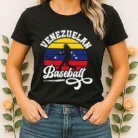 Venezuela Pride Roots Baseball Player Retro Softball Women's T-Shirt thumb 2