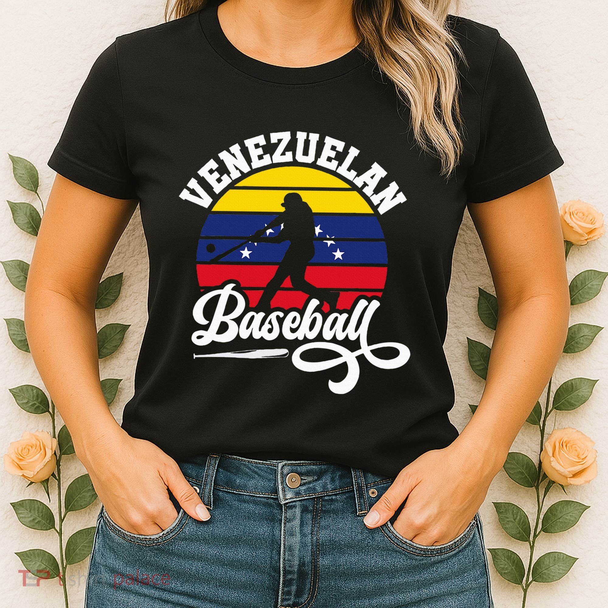 Venezuela Pride Roots Baseball Player Retro Softball Women's T-Shirt